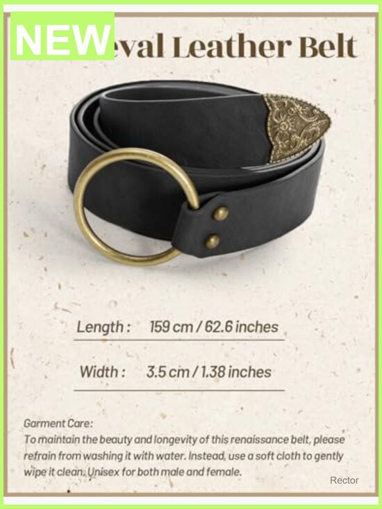 Renaissance Faire Belt with Lace Tie Adjustable Faux Leather